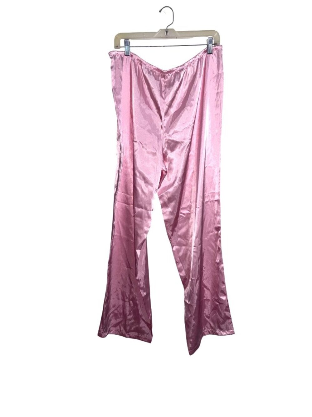Victorias Secret Pink Satin Pajama Pants L/G Shiny Light Pink Drawstring Elastic